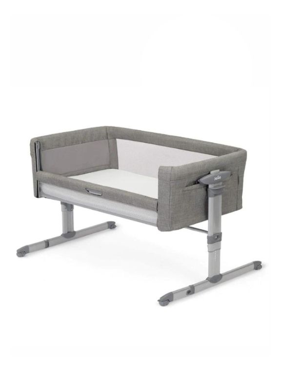 Cuna Colecho Roomie Glide Foggy Gray, Ajustable y Plegable - Joie